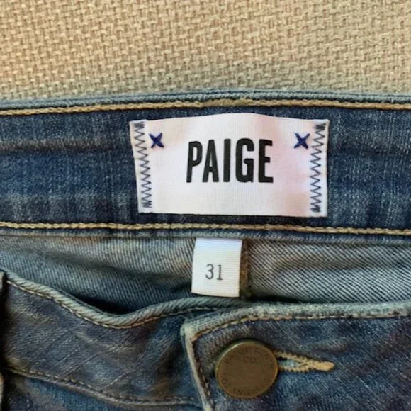 PAIGE Verdugo Ankle Med Blue Wash Jeans 31 - Picture 3 of 5